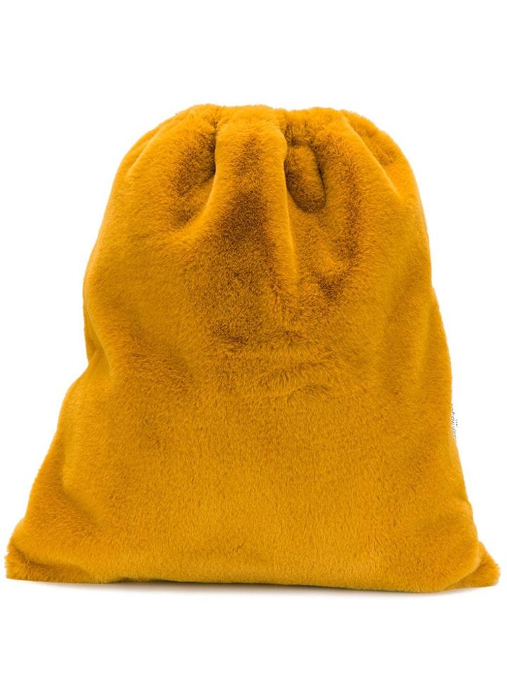Mm6 Maison Margiela Faux-fur Drawstring Bag - Yellow