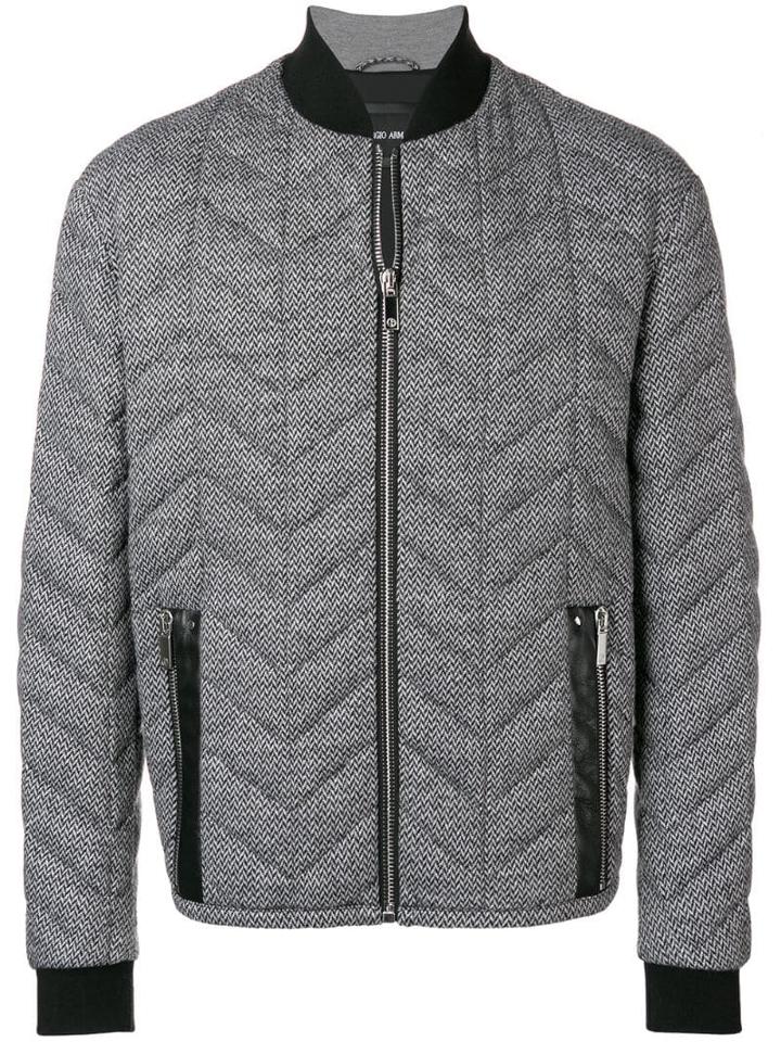 Giorgio Armani Chevron Quilted Jacket - Grey