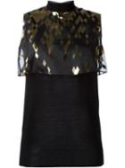 Kolor Double Layer Top, Women's, Size: 3, Black, Polyester/rayon/tencel