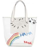 Anya Hindmarch Rainbow Woven Mesh Tote - White