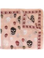 Alexander Mcqueen 'skull' Scarf, Women's, Nude/neutrals, Silk