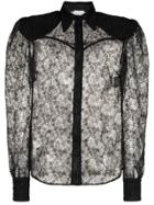 Magda Butrym Busan Lace Long Sleeve Shirt - Black