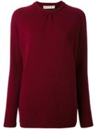 Marni - Bi-colour Crew Neck Sweater - Women - Polyester/virgin Wool - 40, Red, Polyester/virgin Wool
