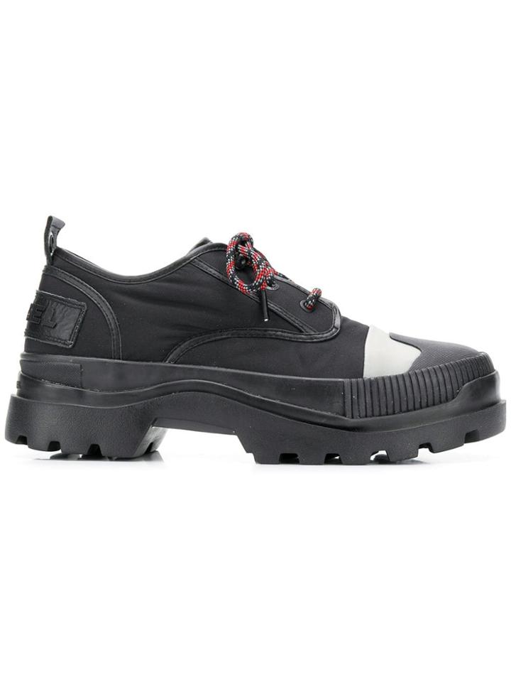 Diesel Hybrid Lace-up Shoes With Lug Sole - Black