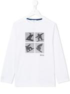 Boss Kids Snowboarder Print T-shirt, Boy's, Size: 12 Yrs, White