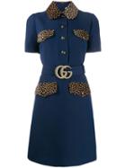 Gucci Gg Belt Short Dress - Blue