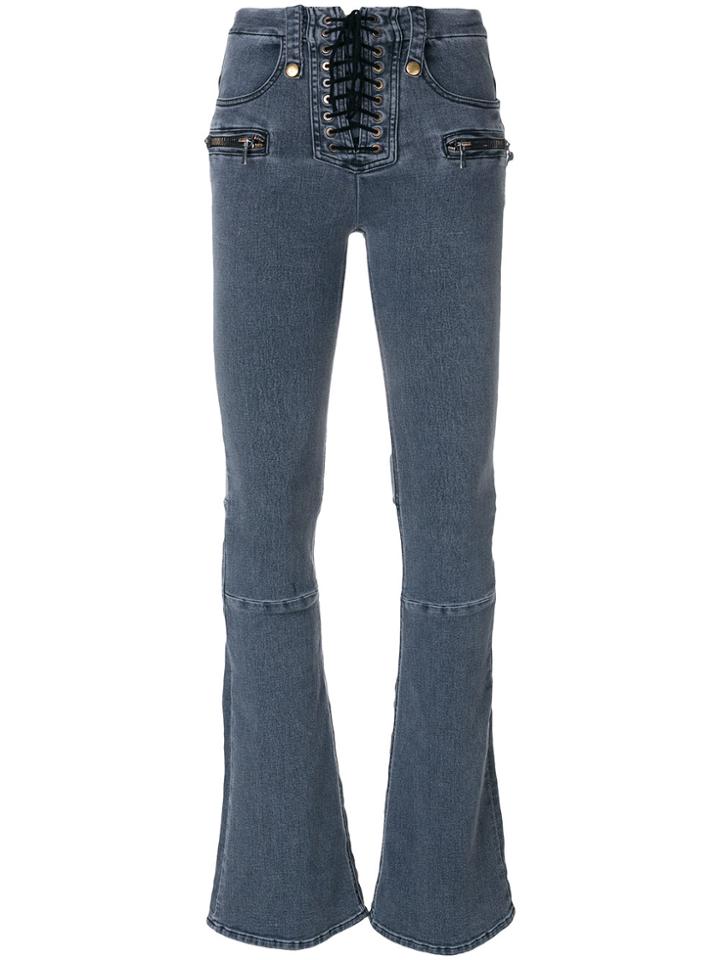 Unravel Project Lace-up Fastening Bootcut Jeans - Blue
