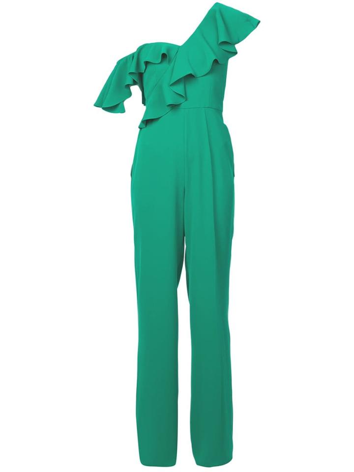 Jay Godfrey Ruffle Detail Jumpsuit - Green