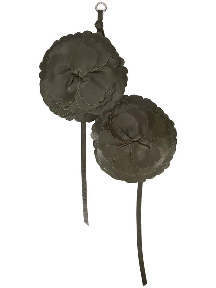 Sonia Rykiel - Floral Charm - Women - Calf Leather/brass - One Size, Green, Calf Leather/brass