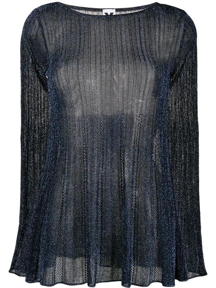 M Missoni Transparent Knit Top - Blue