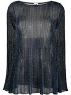 M Missoni Transparent Knit Top - Blue