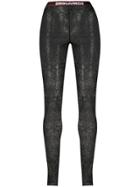 Dsquared2 Logo Band Lace Leggings - Black