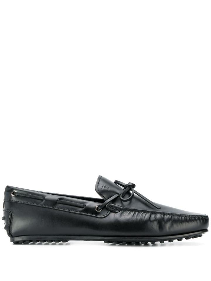 Tod's Slip On Leather Loafers - Black