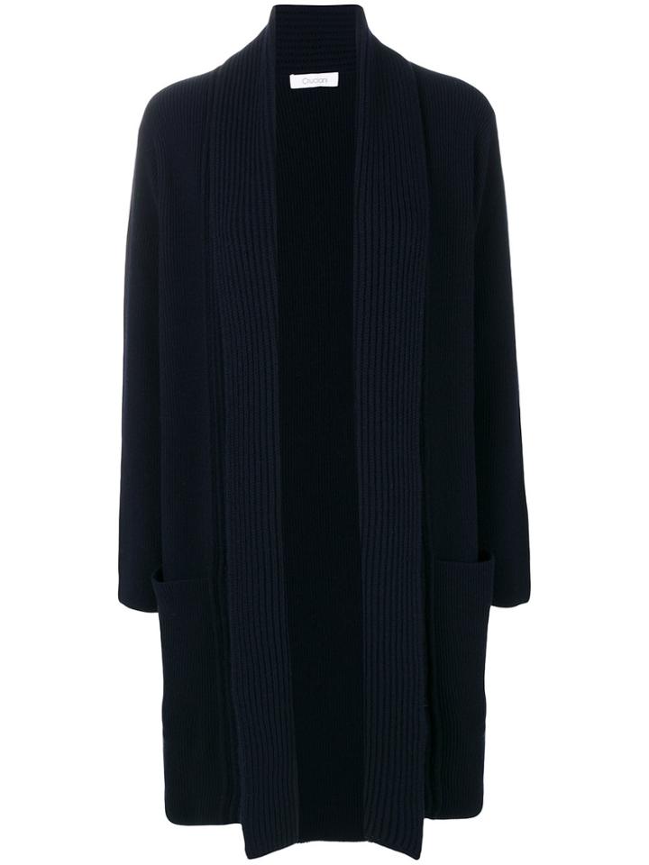 Cruciani Long Line Cardigan - Blue
