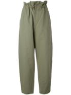 Stella Mccartney High-waist Trousers, Women's, Size: 40, Green, Polyamide/cotton/linen/flax