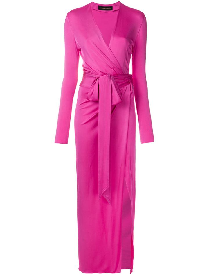 Alexandre Vauthier Side Split Wrap-front Evening Dress - Pink & Purple