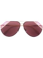 Alexander Mcqueen Eyewear - Cut Lens Pilot Frame Sunglasses - Women - Metal - One Size, Grey, Metal