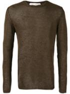 Isabel Benenato Semi-sheer Jumper, Men's, Size: Small, Brown, Linen/flax