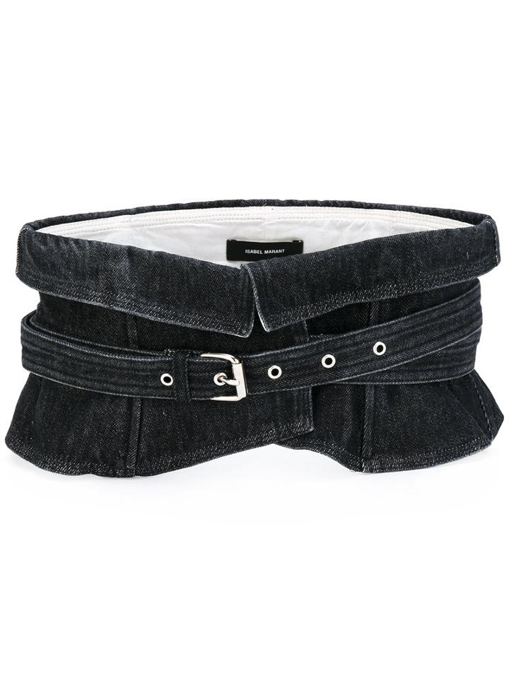 Isabel Marant - Wide Waist Denim Belt - Women - Cotton/steel - M, Black, Cotton/steel
