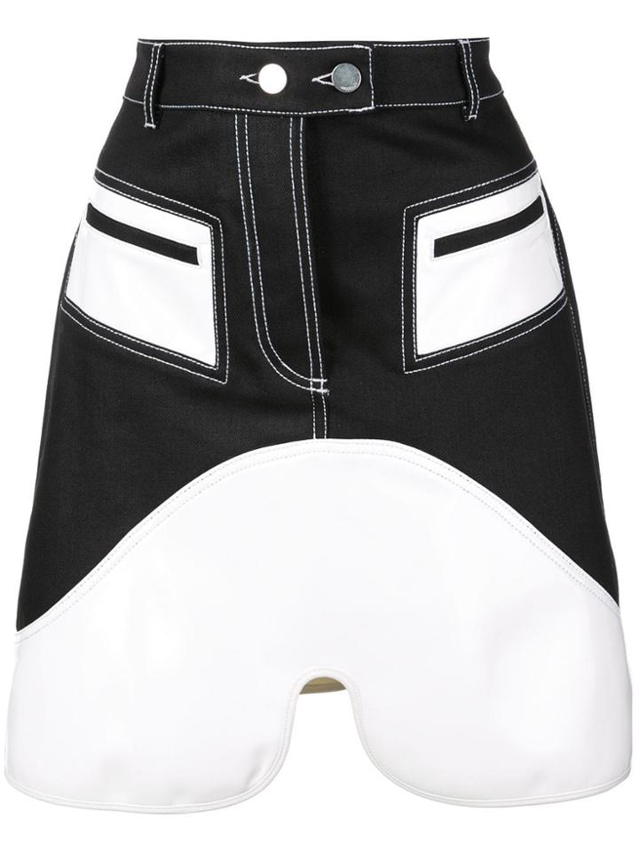Ellery Contrast Panels Skirt - Black
