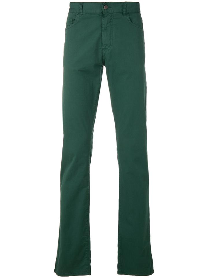 Canali Straight Leg Trousers - Green