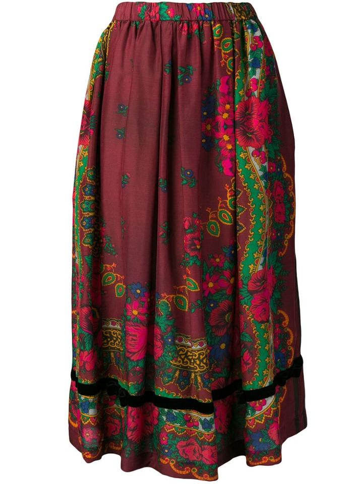 Comme Des Garçons Girl Printed A-line Skirt - Red