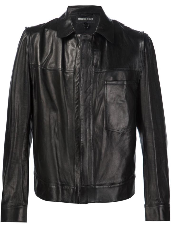 Ann Demeulemeester Chest Pocket Jacket, Men's, Size: Xl, Black, Leather