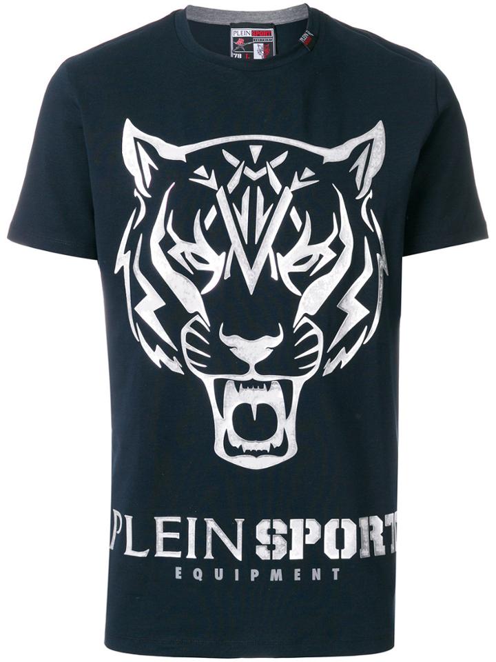 Plein Sport Tiger Motif T-shirt - Blue