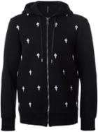 Fleur-de-lis Embroidered Jacket, Men's, Size: Large, Black, Cotton/lyocell, Neil Barrett