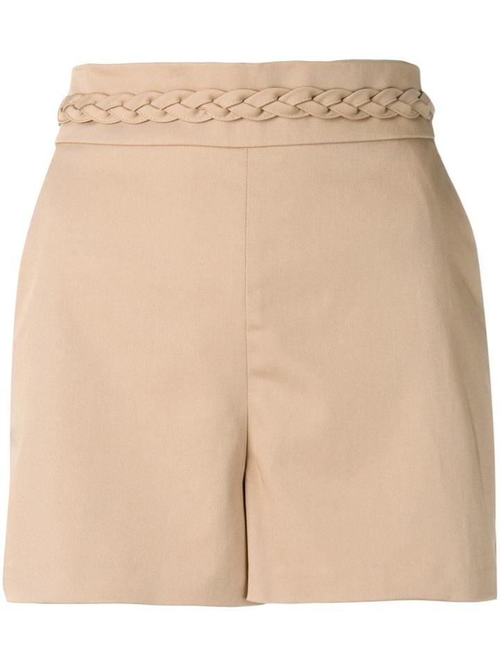 Red Valentino Braided Belt Shorts - Neutrals