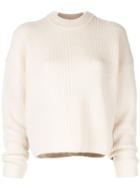 Ck Calvin Klein Long-sleeve Fitted Sweater - Neutrals