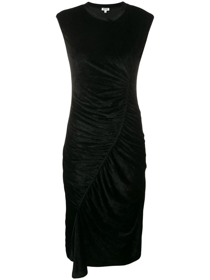Kenzo Asymmetric Ruched Dress - Black