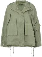 Army Yves Salomon Oversize Jacket - Green