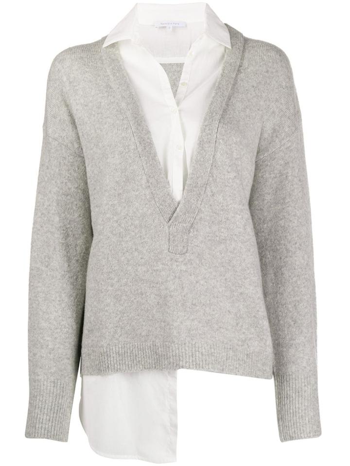 Patrizia Pepe V-neck Shirt Pullover - Grey