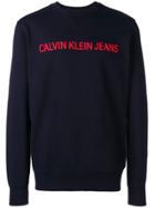 Calvin Klein Jeans Logo Stitched Sweatshirt - Blue