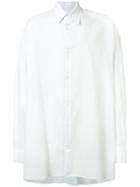 Raf Simons Striped Oversized Sleeve Shirt, Men's, Size: 46, White, Cotton