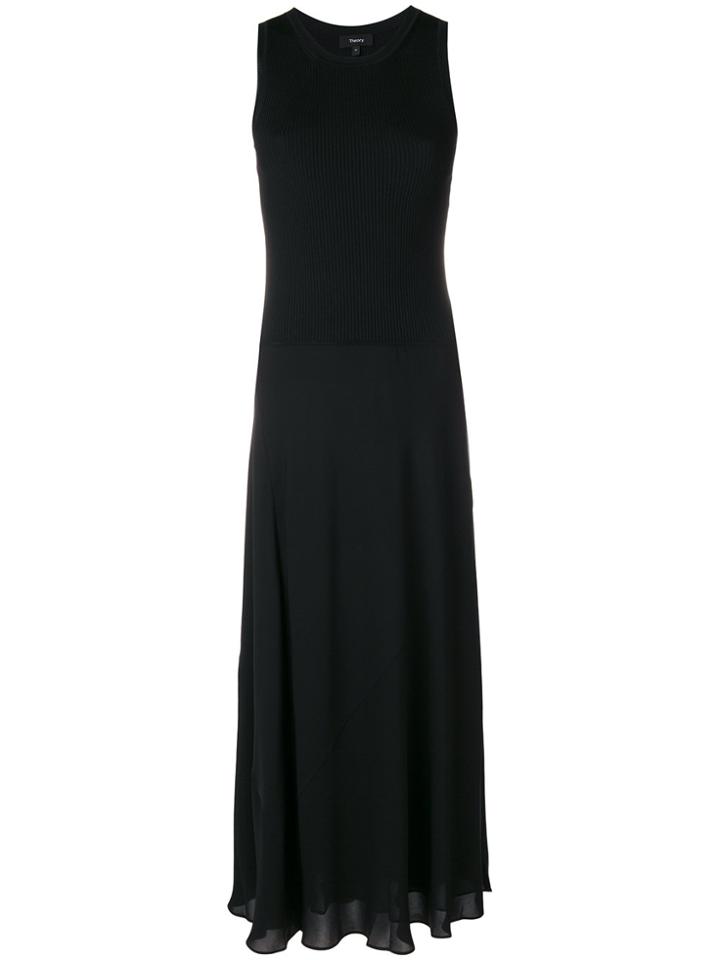 Theory Ribbed Midi Dress - Black