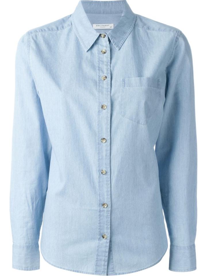 Equipment 'brett' Shirt, Women's, Size: Large, Blue, Cotton