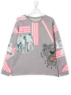 Kenzo Kids Striped Tiger Sweater - Grey