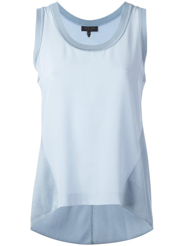 Rag & Bone /jean - 'sora' Tank Top - Women - Silk/viscose - Xs, Blue, Silk/viscose