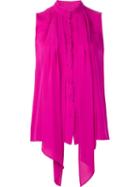 Derek Lam Button Front Sleeveless Blouse, Women's, Size: 42, Pink/purple, Silk