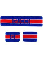 Gucci Gucci Stripe Headband And Arm Cuffs - Blue