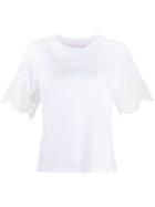 See By Chloé Lace Sleeve T-shirt - White