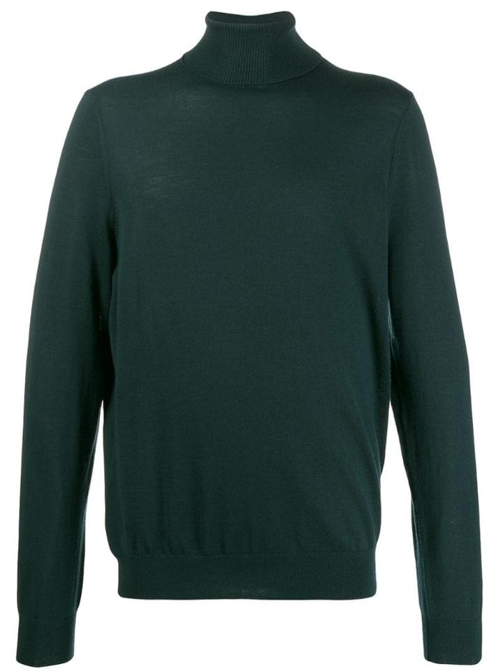 Closed Turtle Neck Sweater - Green