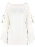 See By Chloé Off-the-shoulder Bow Sweatshirt - White