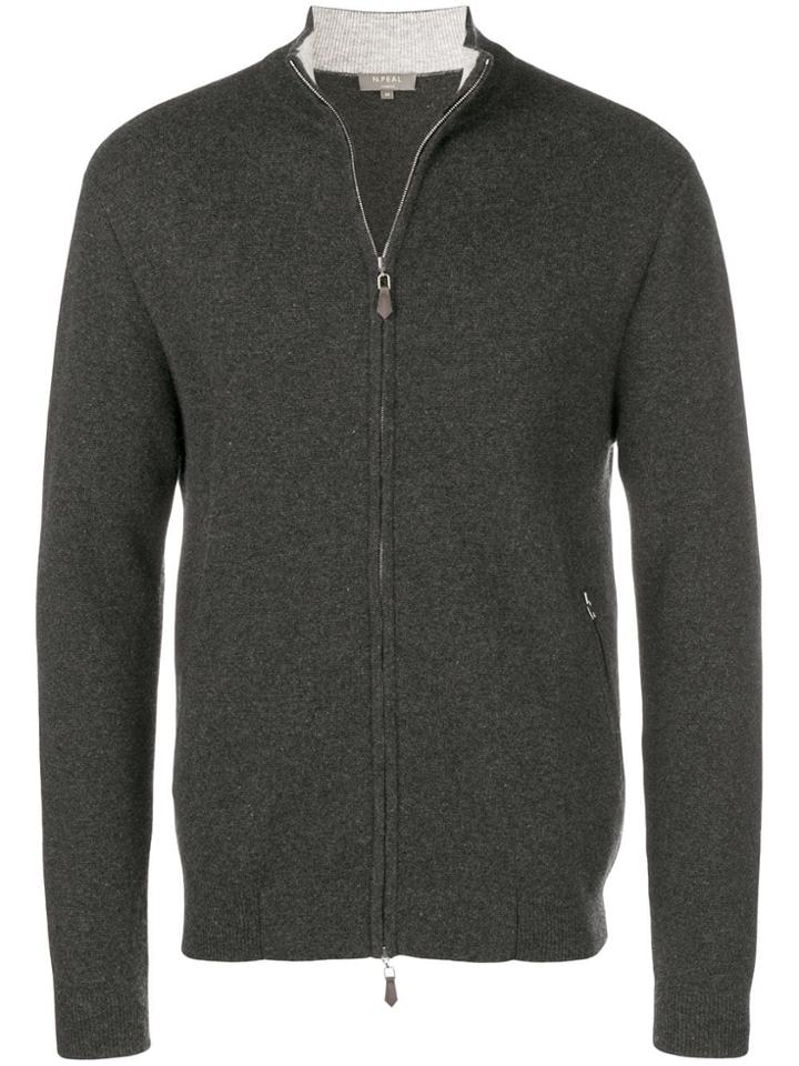 N.peal Knitted Bomber Jacket - Grey