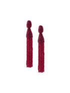 Oscar De La Renta Tassel Detail Earrings, Women's, Red