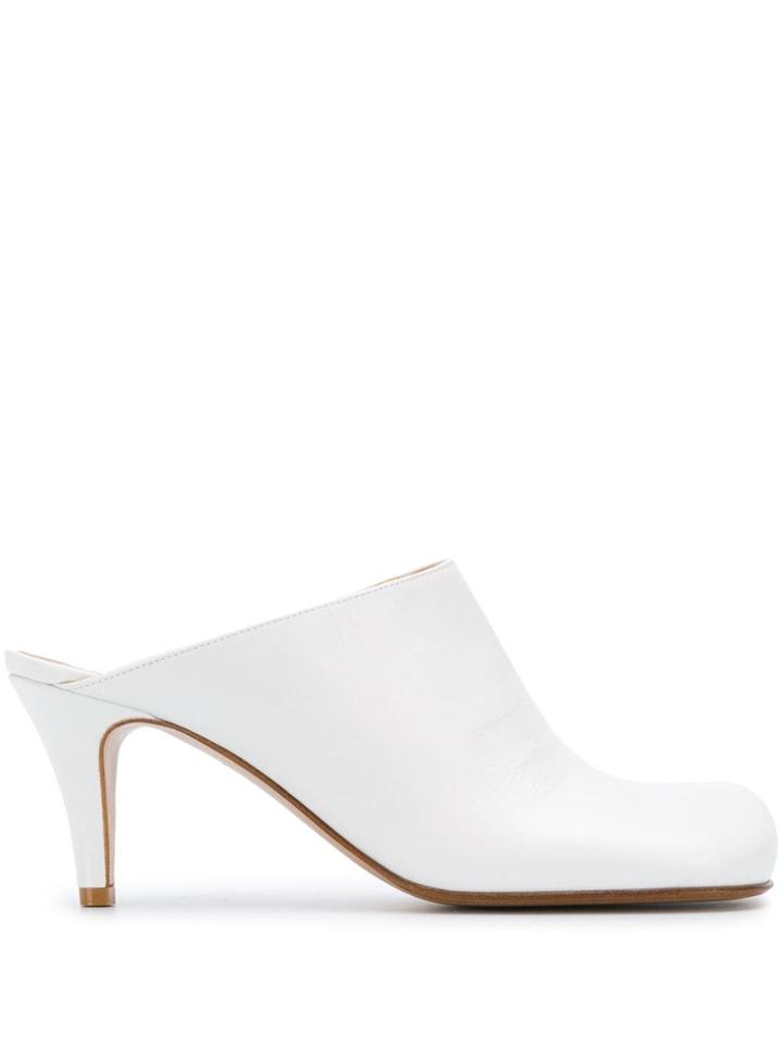 Bottega Veneta Bloc Mid-heel Mules - White