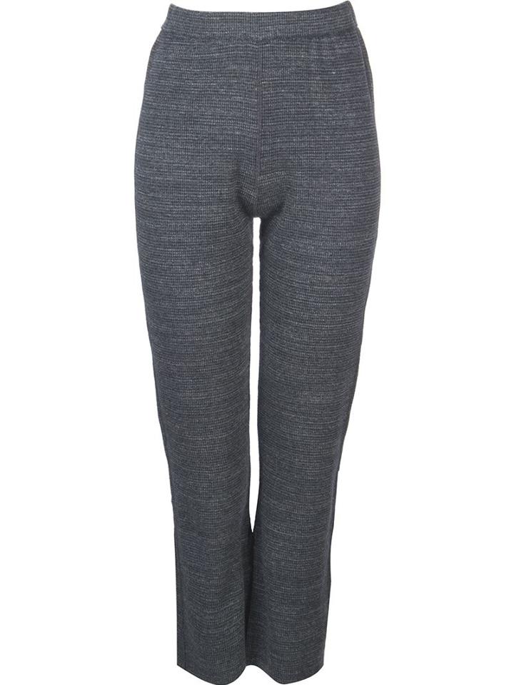 Astraet Ribbed Ankle Slit Flared Trousers