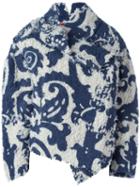 Vivienne Westwood Asymmetric Fastening Oversized Jacket, Women's, Size: 44, Blue, Cotton/acrylic/wool